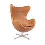 Fauteuils - Fauteuil Lounge Vibeg - Cuir Italien Tan - VIBORR