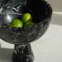 Vases - Black Green Levanto Marble  Pedestal Bowl - KIWANO CONCEPT