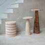 Autres tables  - TRAVERTINE LAYER STOOL SIDE TABLE - KIWANO CONCEPT