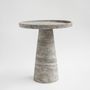 Other tables - SILVER TRAVERTINE CONE SIDE TABLE - KIWANO CONCEPT