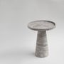 Autres tables  - SILVER TRAVERTINE CONE SIDE TABLE - KIWANO CONCEPT