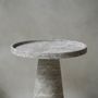 Autres tables  - SILVER TRAVERTINE CONE SIDE TABLE - KIWANO CONCEPT