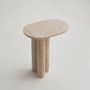 Other tables - TRAVERTINE TRIO OVAL SIDE TABLE - KIWANO CONCEPT