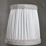 Decorative objects - White ruched silk flame-clip lampshade for chandelier, wall lamp.. - BELLE EPOQUE