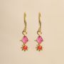 Bijoux - Earring hanging Guarani ruby 3x4mm kite g.pl - MUJA JUMA