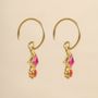 Jewelry - Earring stud Guarani ruby 3x4mm kite g.pl - MUJA JUMA