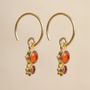 Jewelry - Earring hanging Guarani red agate 3mm round g.pl - MUJA JUMA