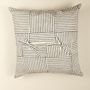 Fabric cushions - Black and Beige Striped Cotton Hand Block Print Cushion Cover - NINÉH