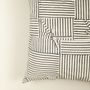 Fabric cushions - Black and Beige Striped Cotton Hand Block Print Cushion Cover - NINÉH