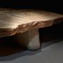 Coffee tables - Coffee Table in Antique Oak. Collection "BRIDGES», unique item - GALERIE SANA MOREAU