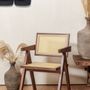 Office seating - High quality Pierre Jeanneret chair, wood and rattan, KD packed - ELEMENT ACCESSORIES