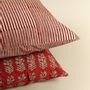 Fabric cushions - Hand Block Print Cushion Cover Rustic Stripes - NINÉH