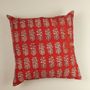 Fabric cushions - Red Ember Hand Block Print Cotton Cushion Cover - NINÉH