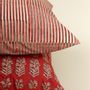 Fabric cushions - Red Ember Hand Block Print Cotton Cushion Cover - NINÉH