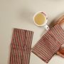 Table linen - Hand Block Print Cotton Dinner Napkins, Set of 4, Rustic Stripes - NINÉH