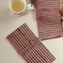 Table linen - Hand Block Print Cotton Dinner Napkins, Set of 4, Rustic Stripes - NINÉH