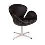 Fauteuils - Fauteuil Lounge Siborr - Cuir Italien Noir - VIBORR