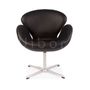 Armchairs - Siborr Lounge Chair - Black Italian Leather - VIBORR