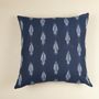 Fabric cushions - Ikat Handwoven Cotton Cushion Cover Midnight Blue - NINÉH