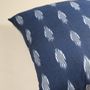 Fabric cushions - Ikat Handwoven Cotton Cushion Cover Midnight Blue - NINÉH