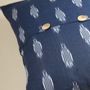 Fabric cushions - Ikat Handwoven Cotton Cushion Cover Midnight Blue - NINÉH