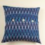 Comforters and pillows - Turquoise Tide Handwoven Cotton Ikat Cushion Cover - NINÉH