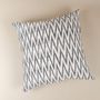 Fabric cushions - Cotton Handwoven Ikat Cushion Cover Black and White Monochrome Stripes - NINÉH