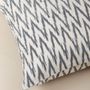 Fabric cushions - Cotton Handwoven Ikat Cushion Cover Black and White Monochrome Stripes - NINÉH