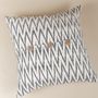 Fabric cushions - Cotton Handwoven Ikat Cushion Cover Black and White Monochrome Stripes - NINÉH