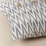 Fabric cushions - Cotton Handwoven Ikat Cushion Cover Black and White Monochrome Stripes - NINÉH