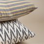 Fabric cushions - Cotton Handwoven Ikat Cushion Cover Black and White Monochrome Stripes - NINÉH