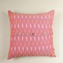 Comforters and pillows - Hand Crafted Ikat Cotton Cushion Cover in Pink - NINÉH