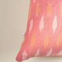 Comforters and pillows - Hand Crafted Ikat Cotton Cushion Cover in Pink - NINÉH