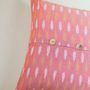 Comforters and pillows - Hand Crafted Ikat Cotton Cushion Cover in Pink - NINÉH