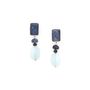 Jewelry - Post earrings with rectangular dumortierite top– ARCTIQUE - NATURE BIJOUX