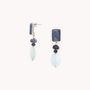 Jewelry - Post earrings with rectangular dumortierite top– ARCTIQUE - NATURE BIJOUX