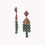 Bijoux - Boucles d’oreilles poussoir 3 rangs – AVENTURINE - NATURE BIJOUX