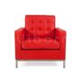 Fauteuils - Fauteuil Lounge Kinorr - Cuir Italien Rouge - VIBORR