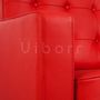 Fauteuils - Fauteuil Lounge Kinorr - Cuir Italien Rouge - VIBORR