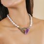 Jewelry - Short necklace with central clasp – LAVENDER - NATURE BIJOUX