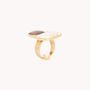 Bijoux - Bague ajustable howlite et nacre brune – ALHAMBRA - NATURE BIJOUX