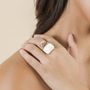 Bijoux - Bague ajustable howlite et nacre brune – ALHAMBRA - NATURE BIJOUX