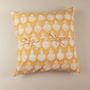 Fabric cushions - Golden Sunrise Hand Block Print Cotton Cushion Cover - NINÉH