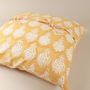 Fabric cushions - Golden Sunrise Hand Block Print Cotton Cushion Cover - NINÉH