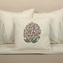 Fabric cushions - Pink Blossom Hand Block Printed Cushion Cover in Cotton - NINÉH