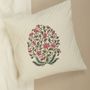 Fabric cushions - Pink Blossom Hand Block Printed Cushion Cover in Cotton - NINÉH