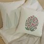 Fabric cushions - Pink Blossom Hand Block Printed Cushion Cover in Cotton - NINÉH