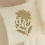 Fabric cushions - Green Oasis Hand Block Printed Cushion Cover in Cotton - NINÉH