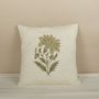 Fabric cushions - Green Oasis Hand Block Printed Cushion Cover in Cotton - NINÉH