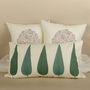 Comforters and pillows - Pink Blossom Embroidered Cushion Cover in Cotton - NINÉH